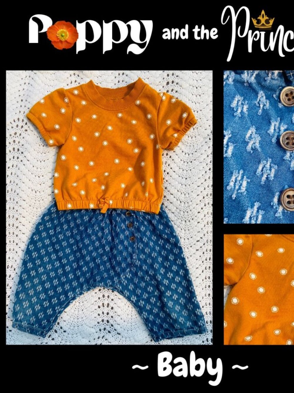 Kids Mustard Sunset Top & Textured Harem Pants (12-18M) - By Poppy & Princess